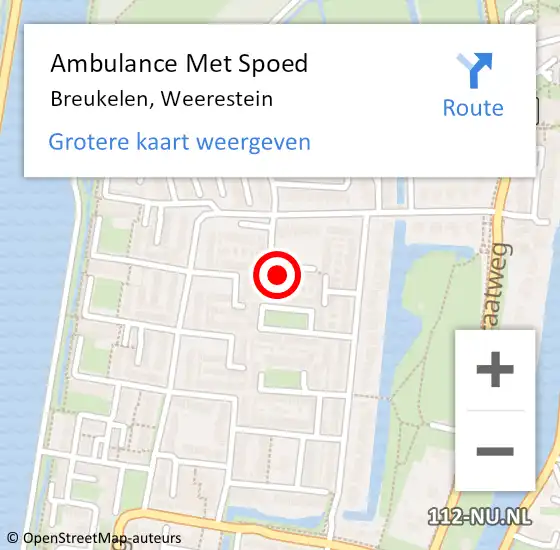 Locatie op kaart van de 112 melding: Ambulance Met Spoed Naar Breukelen, Weerestein op 10 juni 2016 14:09