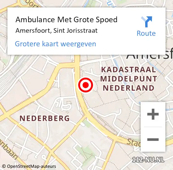 Locatie op kaart van de 112 melding: Ambulance Met Grote Spoed Naar Amersfoort, Sint Jorisstraat op 10 juni 2016 14:51