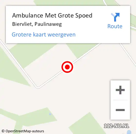 Locatie op kaart van de 112 melding: Ambulance Met Grote Spoed Naar Biervliet, Paulinaweg op 10 juni 2016 15:35