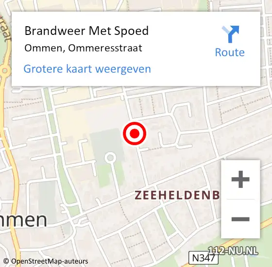 Locatie op kaart van de 112 melding: Brandweer Met Spoed Naar Ommen, Ommeresstraat op 10 juni 2016 16:39