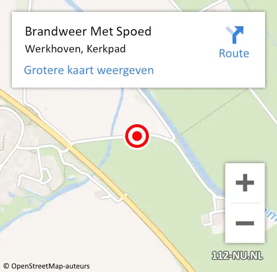 Locatie op kaart van de 112 melding: Brandweer Met Spoed Naar Werkhoven, Kerkpad op 10 juni 2016 17:25