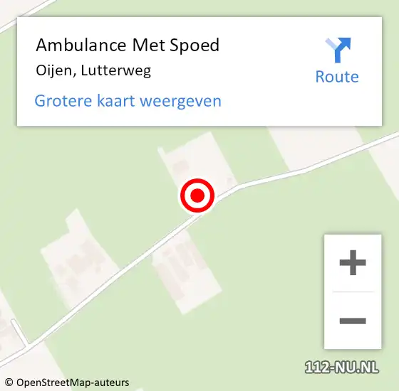 Locatie op kaart van de 112 melding: Ambulance Met Spoed Naar Oijen, Lutterweg op 10 juni 2016 18:50