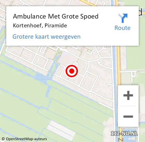 Locatie op kaart van de 112 melding: Ambulance Met Grote Spoed Naar Kortenhoef, Piramide op 17 december 2013 19:41