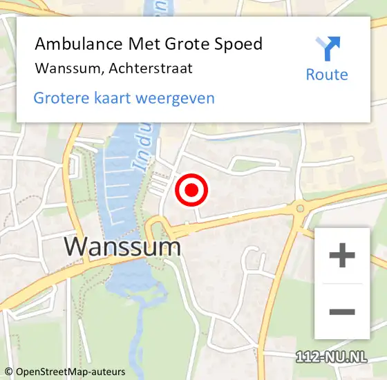 Locatie op kaart van de 112 melding: Ambulance Met Grote Spoed Naar Wanssum, Achterstraat op 10 juni 2016 22:25