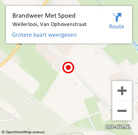 Locatie op kaart van de 112 melding: Brandweer Met Spoed Naar Wellerlooi, Van Ophovenstraat op 11 juni 2016 00:32