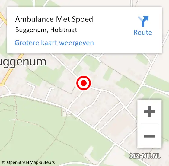 Locatie op kaart van de 112 melding: Ambulance Met Spoed Naar Buggenum, Holstraat op 11 juni 2016 01:20