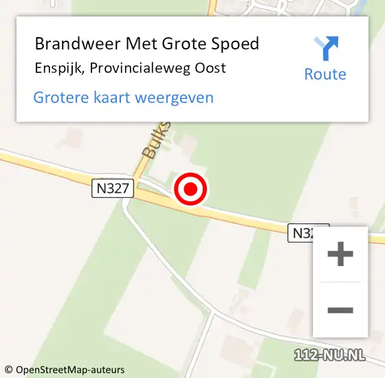 Locatie op kaart van de 112 melding: Brandweer Met Grote Spoed Naar Enspijk, Provincialeweg Oost op 17 december 2013 20:00