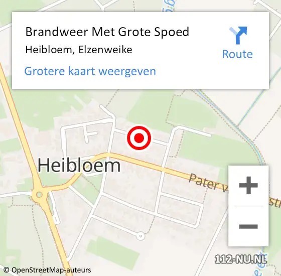 Locatie op kaart van de 112 melding: Brandweer Met Grote Spoed Naar Heibloem, Elzenweike op 11 juni 2016 02:23