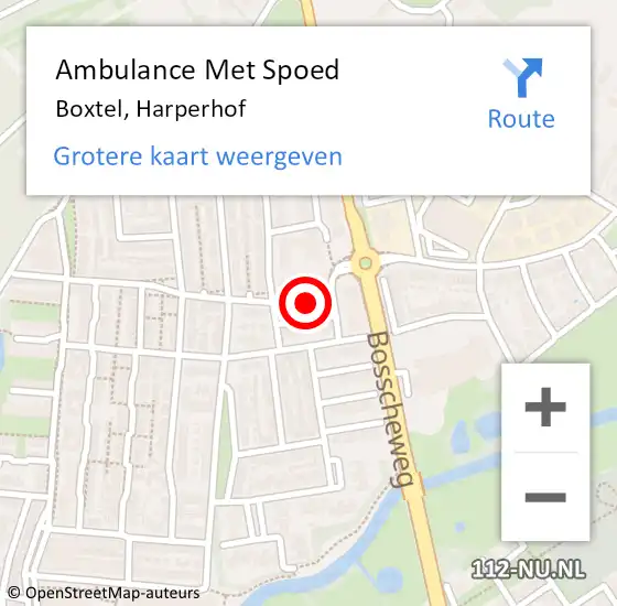 Locatie op kaart van de 112 melding: Ambulance Met Spoed Naar Boxtel, Harperhof op 11 juni 2016 03:26