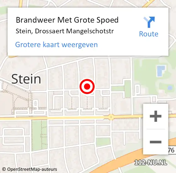 Locatie op kaart van de 112 melding: Brandweer Met Grote Spoed Naar Stein, Drossaert Mangelschotstr op 11 juni 2016 04:25