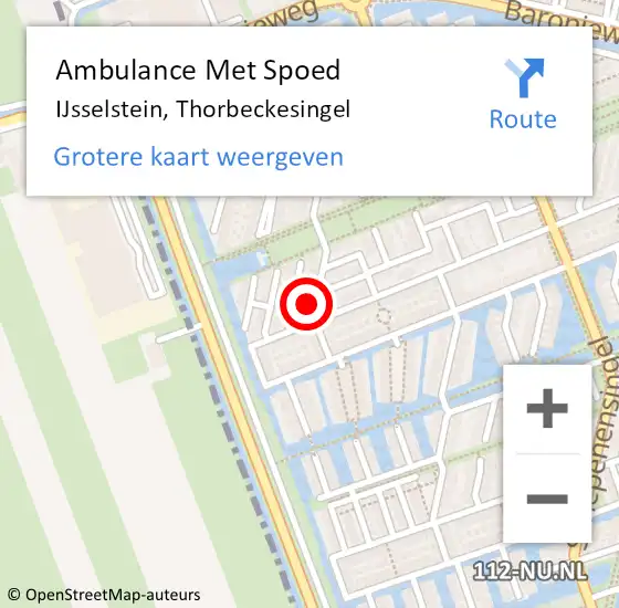 Locatie op kaart van de 112 melding: Ambulance Met Spoed Naar IJsselstein, Thorbeckesingel op 11 juni 2016 06:49