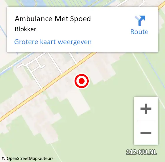 Locatie op kaart van de 112 melding: Ambulance Met Spoed Naar Oosterblokker op 11 juni 2016 09:23