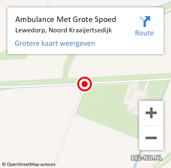 Locatie op kaart van de 112 melding: Ambulance Met Grote Spoed Naar Lewedorp, Noord Kraaijertsedijk op 17 december 2013 20:50