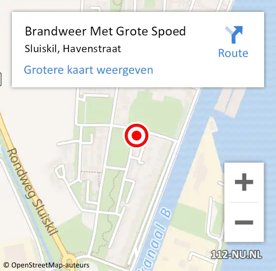 Locatie op kaart van de 112 melding: Brandweer Met Grote Spoed Naar Sluiskil, Havenstraat op 11 juni 2016 13:18