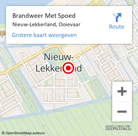 Locatie op kaart van de 112 melding: Brandweer Met Spoed Naar Nieuw-Lekkerland, Ooievaar op 11 juni 2016 13:44