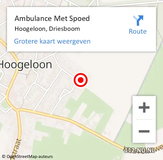 Locatie op kaart van de 112 melding: Ambulance Met Spoed Naar Hoogeloon, Driesboom op 11 juni 2016 14:05