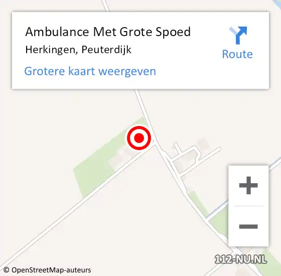 Locatie op kaart van de 112 melding: Ambulance Met Grote Spoed Naar Herkingen, Peuterdijk op 11 juni 2016 14:39