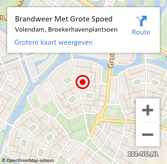 Locatie op kaart van de 112 melding: Brandweer Met Grote Spoed Naar Volendam, Broekerhavenplantsoen op 17 december 2013 21:15