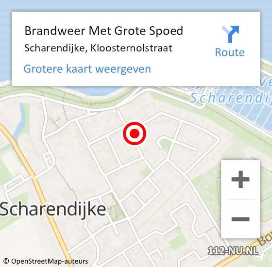 Locatie op kaart van de 112 melding: Brandweer Met Grote Spoed Naar Scharendijke, Kloosternolstraat op 11 juni 2016 16:27