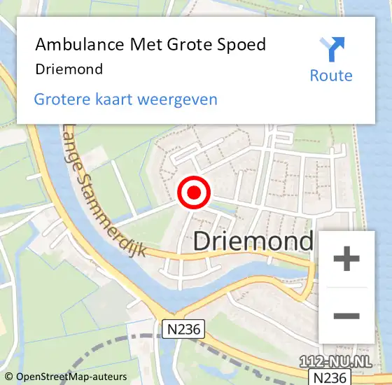 Locatie op kaart van de 112 melding: Ambulance Met Grote Spoed Naar Driemond op 11 juni 2016 16:28