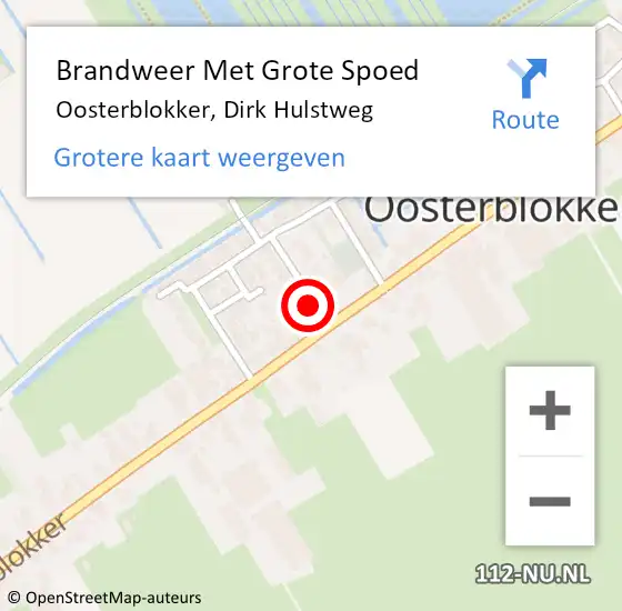 Locatie op kaart van de 112 melding: Brandweer Met Grote Spoed Naar Oosterblokker, Dirk Hulstweg op 17 december 2013 21:29