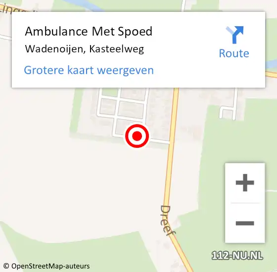 Locatie op kaart van de 112 melding: Ambulance Met Spoed Naar Wadenoijen, Kasteelweg op 11 juni 2016 17:13