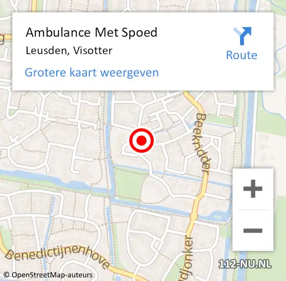 Locatie op kaart van de 112 melding: Ambulance Met Spoed Naar Leusden, Visotter op 11 juni 2016 17:47