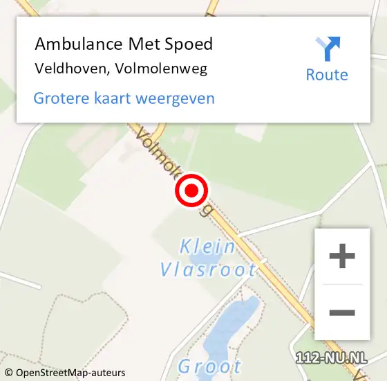 Locatie op kaart van de 112 melding: Ambulance Met Spoed Naar Veldhoven, Volmolenweg op 11 juni 2016 18:44