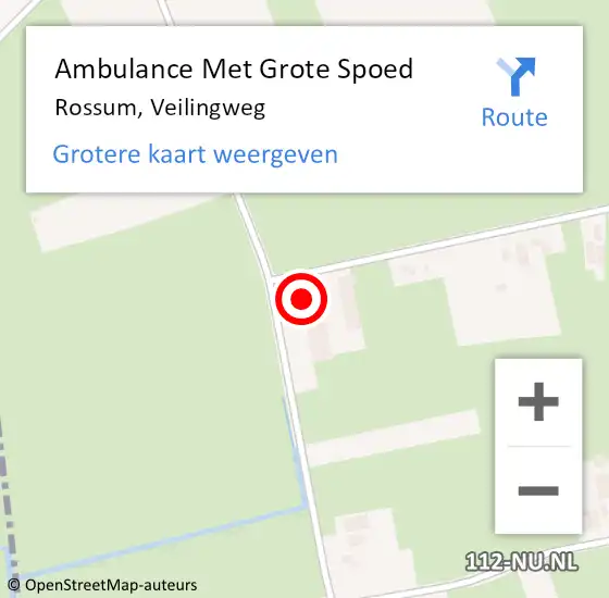 Locatie op kaart van de 112 melding: Ambulance Met Grote Spoed Naar Rossum, Veilingweg op 11 juni 2016 20:50