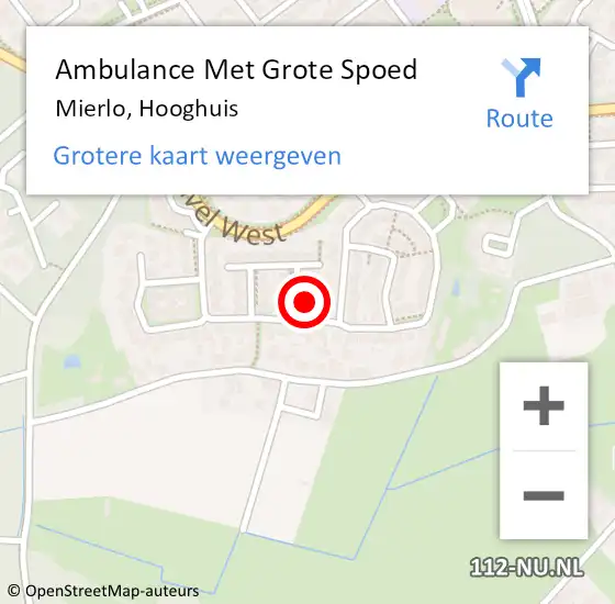 Locatie op kaart van de 112 melding: Ambulance Met Grote Spoed Naar Mierlo, Hooghuis op 11 juni 2016 21:11