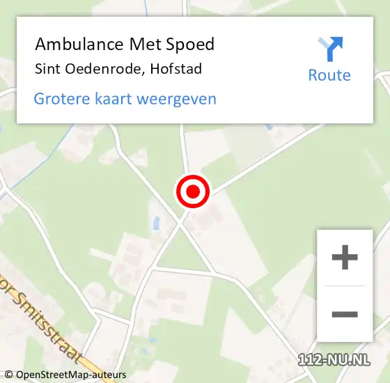 Locatie op kaart van de 112 melding: Ambulance Met Spoed Naar Sint Oedenrode, Hofstad op 11 juni 2016 23:35