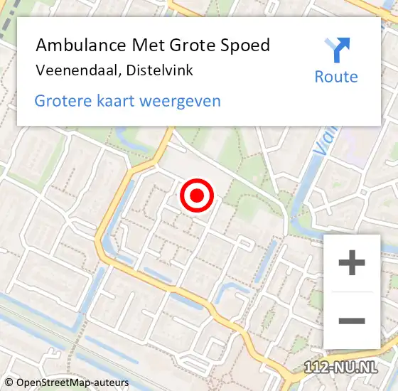 Locatie op kaart van de 112 melding: Ambulance Met Grote Spoed Naar Veenendaal, Distelvink op 11 juni 2016 23:39