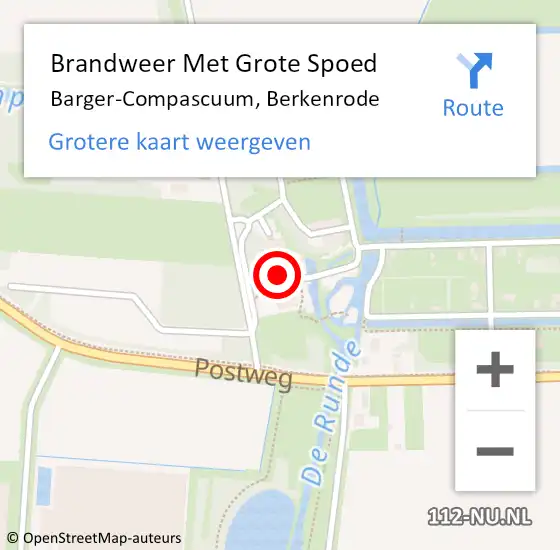 Locatie op kaart van de 112 melding: Brandweer Met Grote Spoed Naar Barger-Compascuum, Berkenrode op 12 juni 2016 00:15