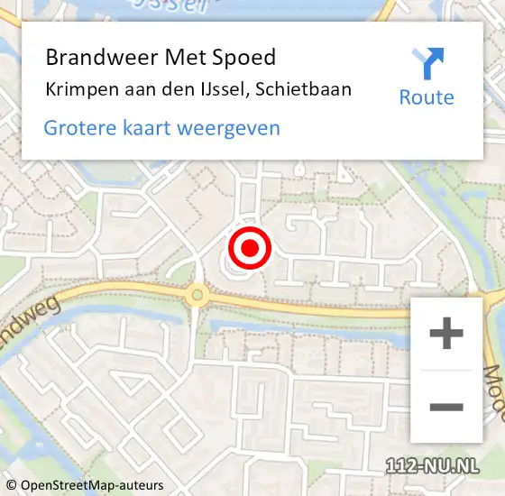 Locatie op kaart van de 112 melding: Brandweer Met Spoed Naar Krimpen aan den IJssel, Schietbaan op 12 juni 2016 00:35