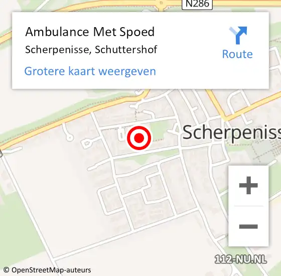 Locatie op kaart van de 112 melding: Ambulance Met Spoed Naar Scherpenisse, Schuttershof op 12 juni 2016 01:53