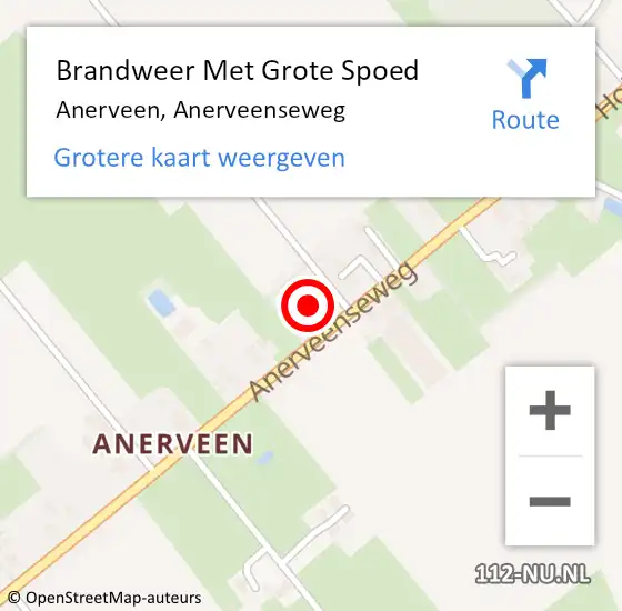 Locatie op kaart van de 112 melding: Brandweer Met Grote Spoed Naar Anerveen, Anerveenseweg op 12 juni 2016 02:04