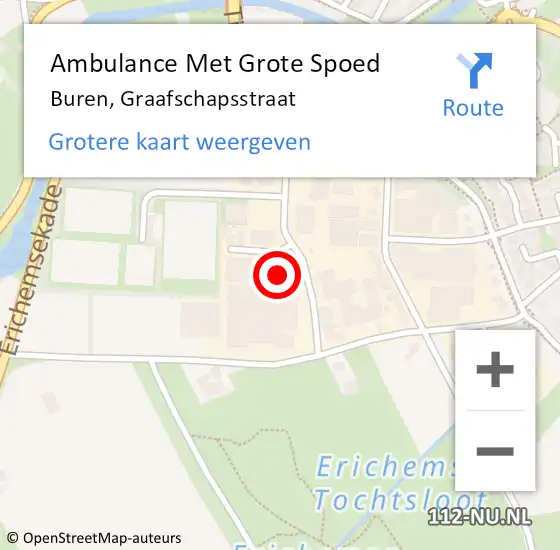 Locatie op kaart van de 112 melding: Ambulance Met Grote Spoed Naar Buren, Graafschapsstraat op 12 juni 2016 02:16