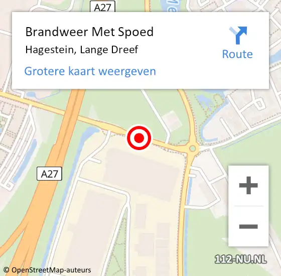 Locatie op kaart van de 112 melding: Brandweer Met Spoed Naar Hagestein, Lange Dreef op 12 juni 2016 03:04