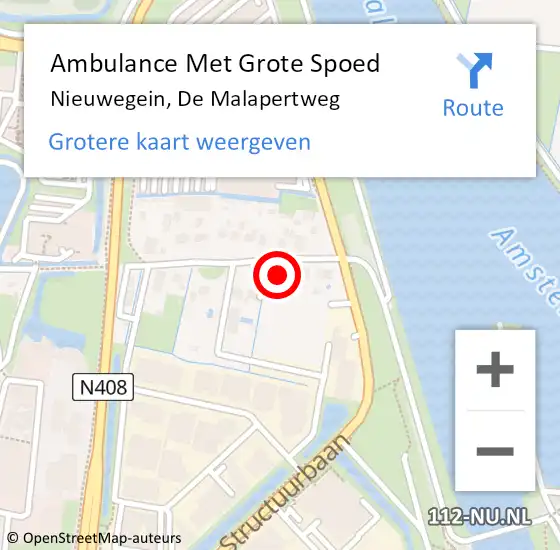 Locatie op kaart van de 112 melding: Ambulance Met Grote Spoed Naar Nieuwegein, De Malapertweg op 12 juni 2016 03:24