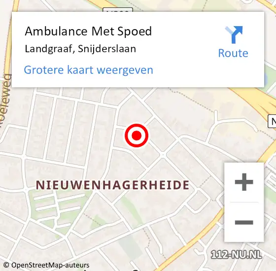 Locatie op kaart van de 112 melding: Ambulance Met Spoed Naar Landgraaf, Snijderslaan op 17 december 2013 22:57