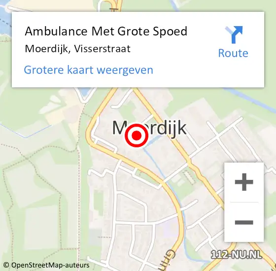 Locatie op kaart van de 112 melding: Ambulance Met Grote Spoed Naar Moerdijk, Visserstraat op 12 juni 2016 11:35