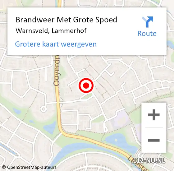 Locatie op kaart van de 112 melding: Brandweer Met Grote Spoed Naar Warnsveld, Lammerhof op 12 juni 2016 12:44