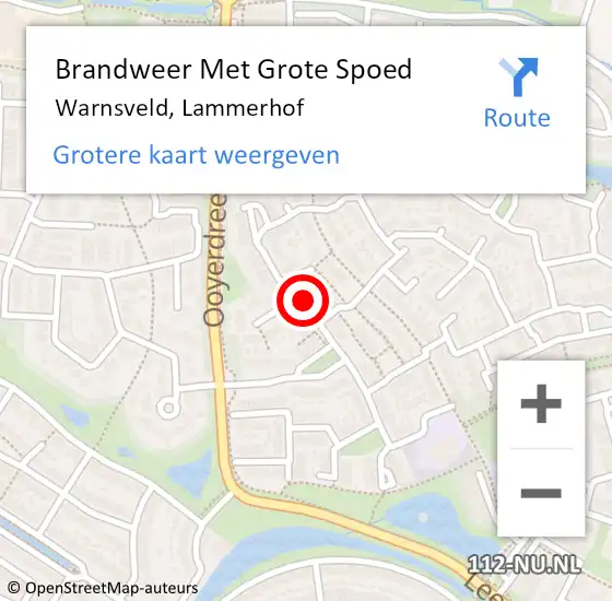 Locatie op kaart van de 112 melding: Brandweer Met Grote Spoed Naar Warnsveld, Lammerhof op 12 juni 2016 12:47