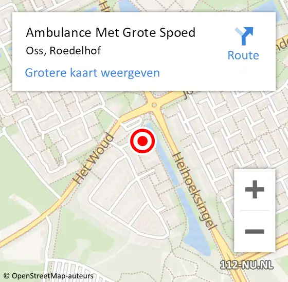 Locatie op kaart van de 112 melding: Ambulance Met Grote Spoed Naar Oss, Roedelhof op 12 juni 2016 13:40