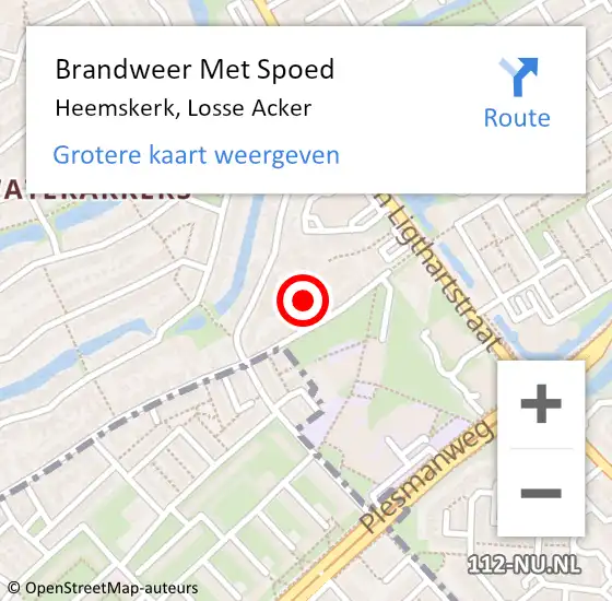 Locatie op kaart van de 112 melding: Brandweer Met Spoed Naar Heemskerk, Losse Acker op 12 juni 2016 13:50