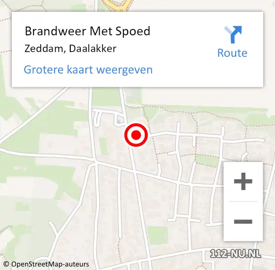 Locatie op kaart van de 112 melding: Brandweer Met Spoed Naar Zeddam, Daalakker op 12 juni 2016 14:00