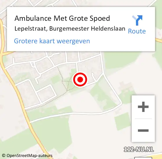 Locatie op kaart van de 112 melding: Ambulance Met Grote Spoed Naar Lepelstraat, Burgemeester Heldenslaan op 12 juni 2016 14:16