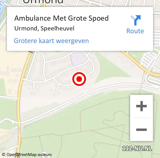 Locatie op kaart van de 112 melding: Ambulance Met Grote Spoed Naar Urmond, Speelheuvel op 18 december 2013 00:38