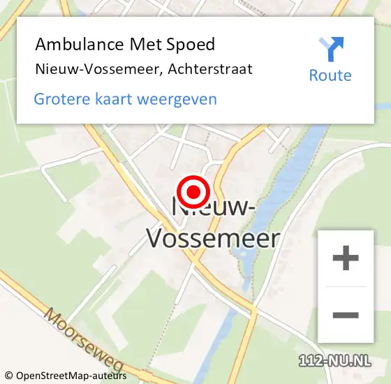 Locatie op kaart van de 112 melding: Ambulance Met Spoed Naar Nieuw-Vossemeer, Achterstraat op 12 juni 2016 16:15