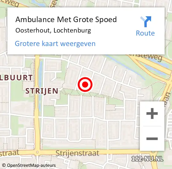 Locatie op kaart van de 112 melding: Ambulance Met Grote Spoed Naar Oosterhout, Lochtenburg op 12 juni 2016 16:22